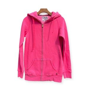 Pink TNA hoodie zip up comfy sweatshirt